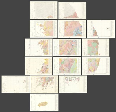 Geological & Mineral Institute of South Korea komplette 15 Blatt Karte Hollym 1973