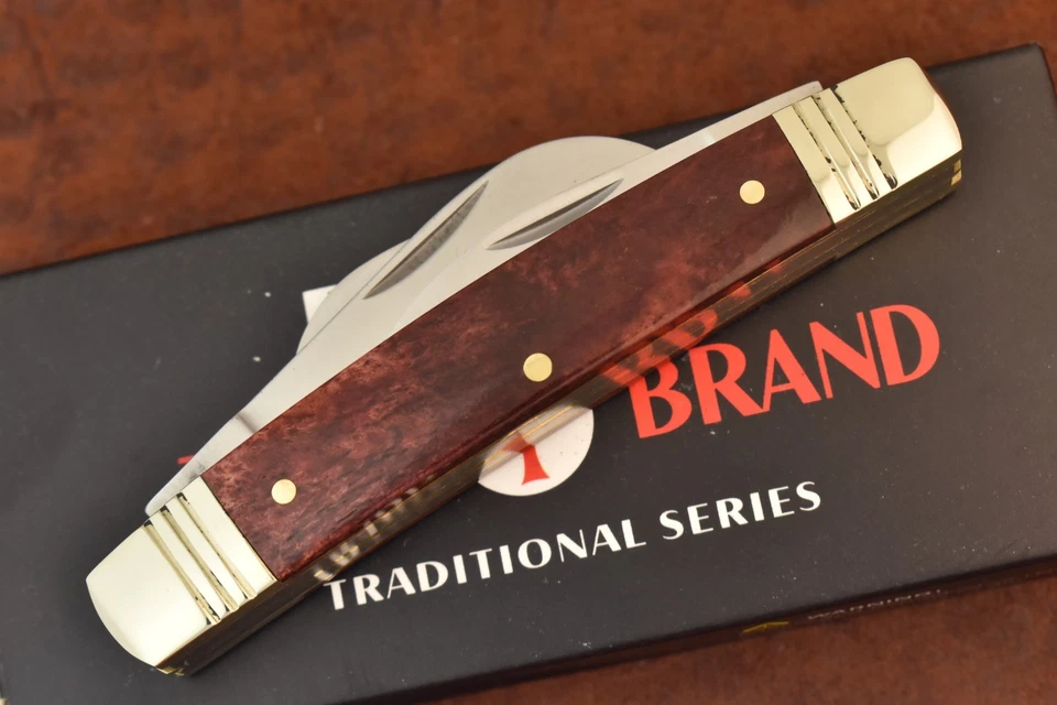 BOKER TREE BRAND PREMIUM 4 BLADED CONGRESS KNIFE NICE SMOOTH CHESTNUT BONE - Image 3 of 4