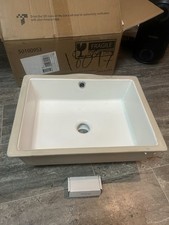 Undermount Bathroom Sink,17X12.75 Rectangular White Ceramic Vessel Sink