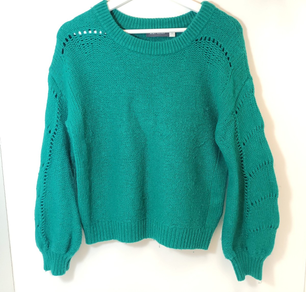 Mint Velvet Jumper Knit Green Alpaca Wool Blend Size UK 10 UK