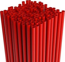 Disposable Plastic Drinking Straws - Straight - 7.75" Long Red, 500