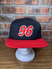 Vintage CAT Racing David Green 96 Car Logo Black Red USA Made SnapBack Hat Auto