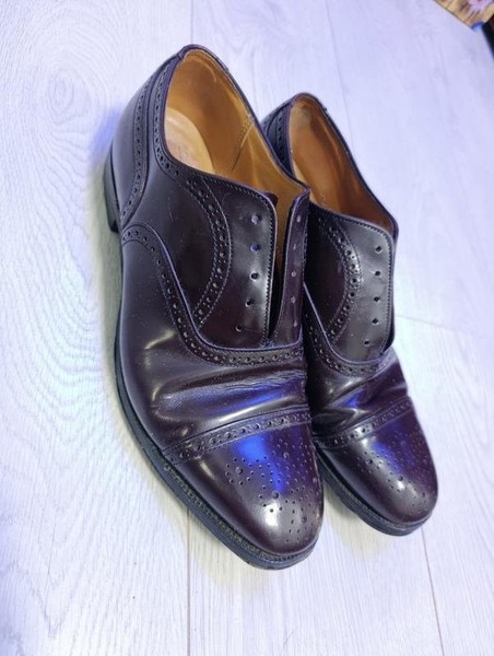 Men Alfred Sargent Heels Burgundy Leather 44