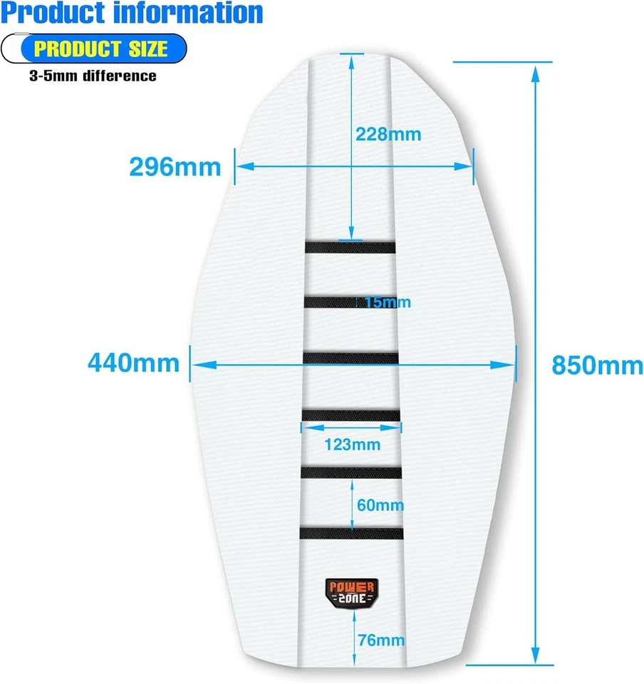 Cubierta de asiento de moto acanalada universal - Cubierta de asiento suave con agarre para la mayoría de la suciedad... Foto 2 de 4