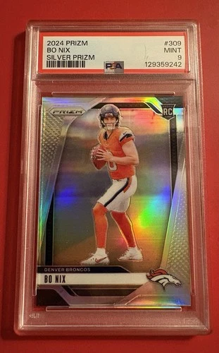 2024 Panini Prizm Rookies Silver Prizm Bo Nix #309 PSA 9 MINT Rookie RC