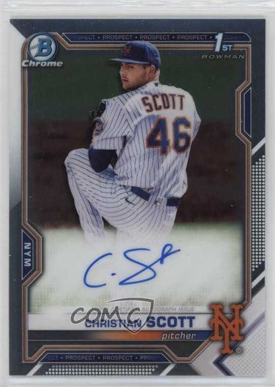2021 Bowman Draft Chrome Draft Pick Auto Christian Scott #CDA-CS Auto 18vn