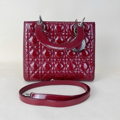 Dior Pre-Owned Authentic Lady Dior Top Handle Burgundy M0565OWCB_M323
