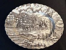 Myott Royal Mail Staffordshire Ironstone Oval Brown Platter 12 in. Long