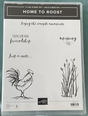 Stampin' Up!  Home To Roost~Rubber stamp set~ New!~Rooster-Sentiments