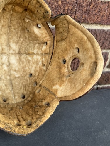 WH Brine Boston Leder Football Helm Gr. 7 Vintage Antik 1920’s Kopfbedeckung - Bild 12 von 18