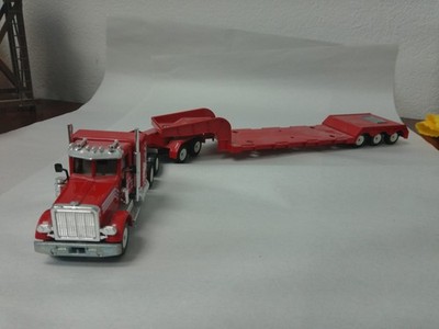 Siku 2408 Diecast Heavy Duty Tractor-Trailer - Red & Blue - 1:55 - Loose
