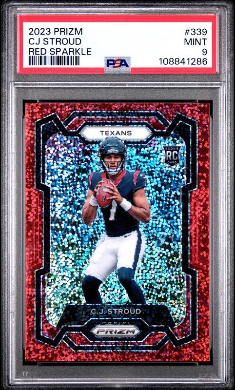 Cj Stroud 2023 Panini Prizm #339 Red Sparkle PSA 9
