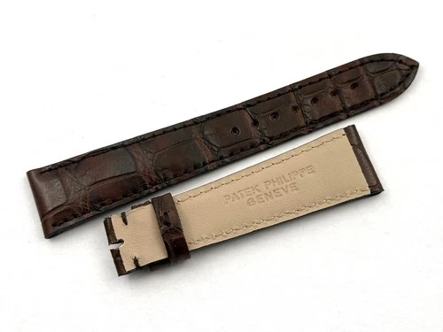 Patek Philippe Genuine Leather Alligator Chocolate Strap Band 20/16mm Handmade
