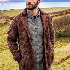 Men's Cardigan, Long-sleeved Slim-fit Knitted Sweater, Jacket, Autumn 2025