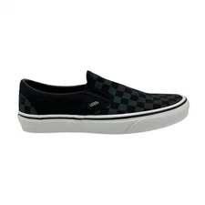 VANS Classic Slip On Checkerboard Black Mens Athletic Sneaker