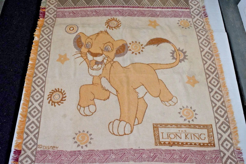 Vintage Blanket Beacon 90s The Lion King Grunge Cotton Throw Made USA - Image 2 of 4