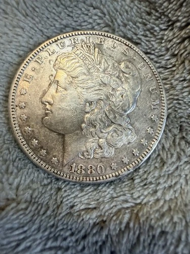 1880 Morgan Silver Dollar $1 Coin Circulated 0.9 Fineness Uncertified US Coin