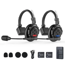SYNCO XTALK X2 Wireless Intercom Headset System, 2.4GHz Communication Headset...
