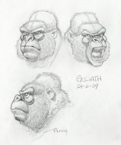 MIKE PLOOG Original Drawing GOLIATH Character Model Sheet Production Art 1999