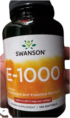 Swanson Vitamin E 1,000 IU 671.1 mg 100 Softgels Antioxidant Supplement