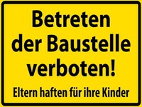 Holzschild 30X40 Cm Betreten Baustelle Verboten Deko Geschenk Holz Schild