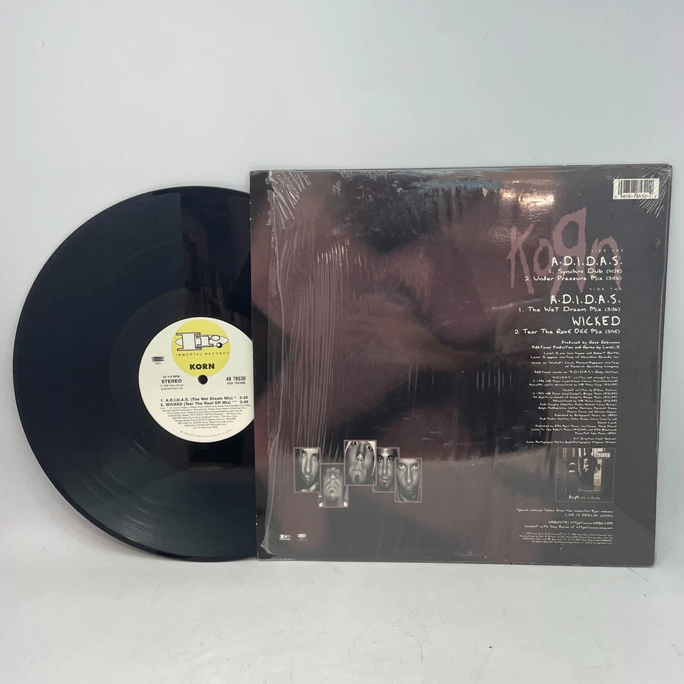 Korn ‎ADIDAS Vinyl 12" Single 33RPM OG US 1997 Press VG+/VG+ IN SHRINK Nu Metal - Image 2 of 2