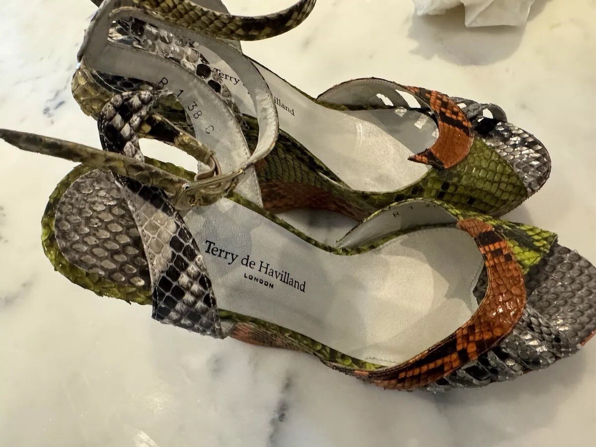 Terry de Havland rare Retro snakeskin Platform wedges Size 38