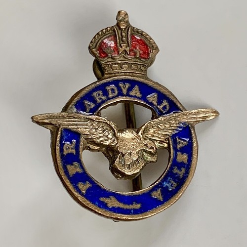 RAF Enamel Badge Pin Brooch WW2 Era Per Ardua Ad Astra 20mm 30s 40s Vintage