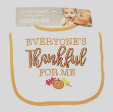 Tender Kisses "Everyone's Thankful for Me" White/Multi Color Feeder Bib