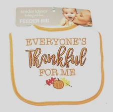 Tender Kisses "Everyone's Thankful for Me" White/Multi Color Feeder Bib
