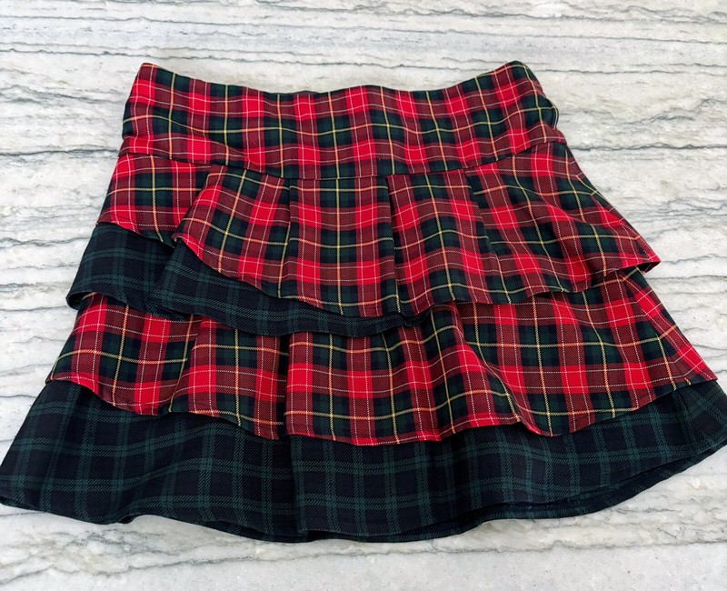 Florence Eiseman Girls Tartan Plaid Tiered Skirt Size 14