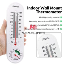 Wall Thermometer Indoor Outdoor Mount Garden Greenhouse Home Humidity Meter New