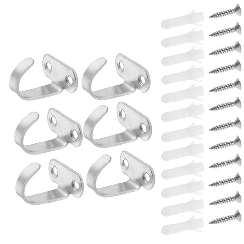 6Pcs Stainless Steel Ceiling Hook Hanger Hanging Coats Towels Garage Top Mount - Picture 2 of 13