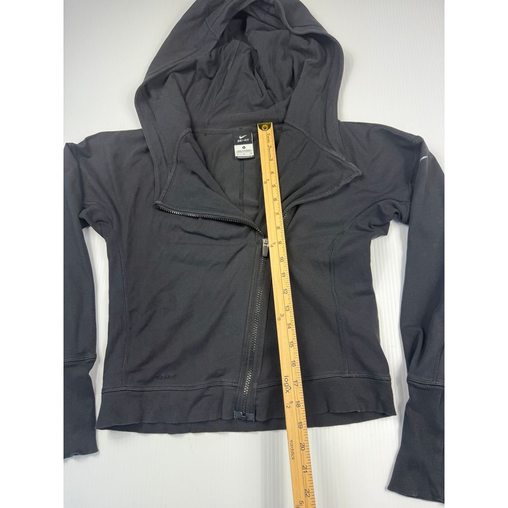 SACAI X NIKE Nike Dri FIT Nero Asimmetrico Zip Up Sportivo Felpa con Cappuccio Allenamento Giacca S