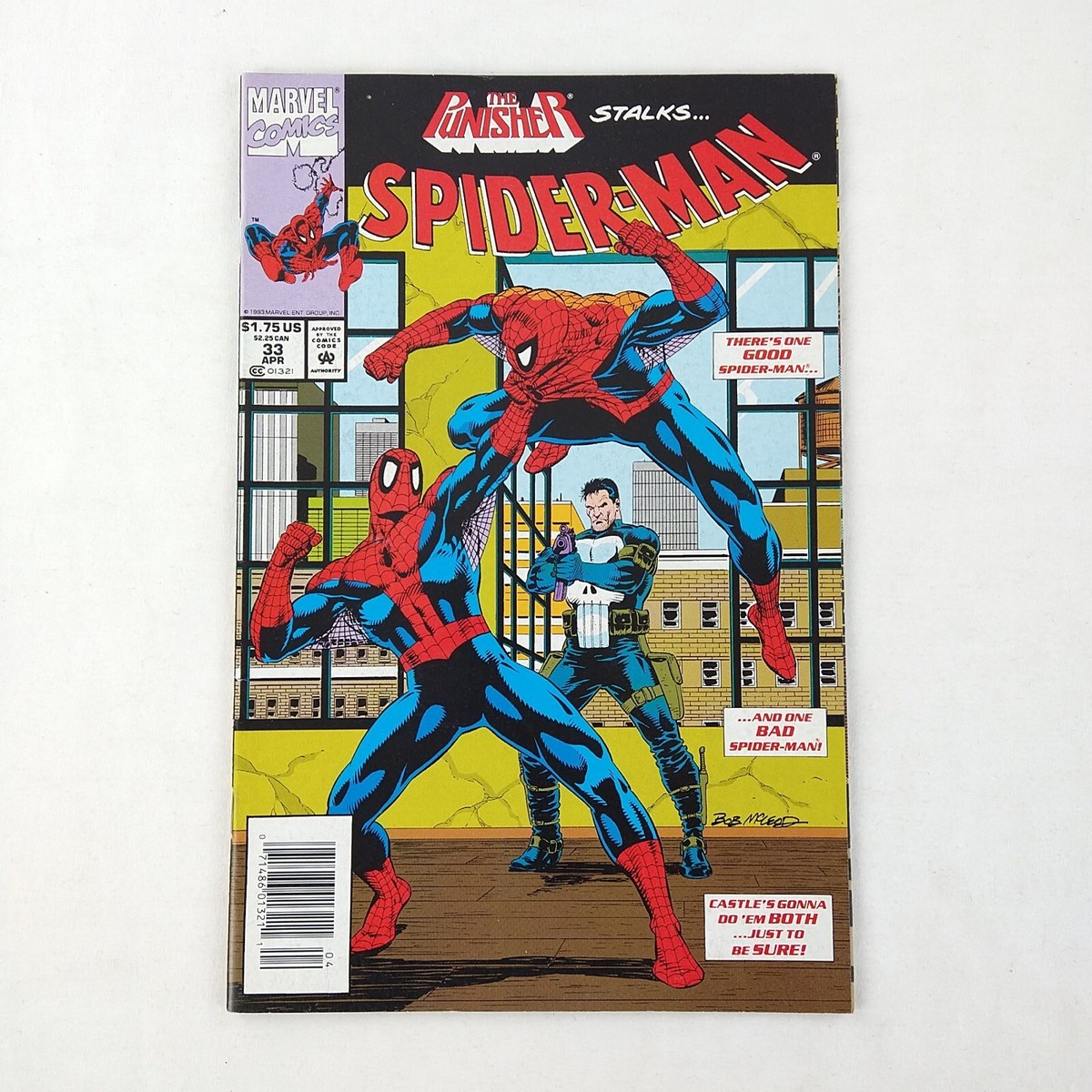 Spider-Man #33 Rare NEWSSTAND Punisher Cover VF (1993 Marvel
