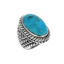 Sterling Silver, Bold Braided Band, Genuine Turquoise Ring, 925, Oval Stone