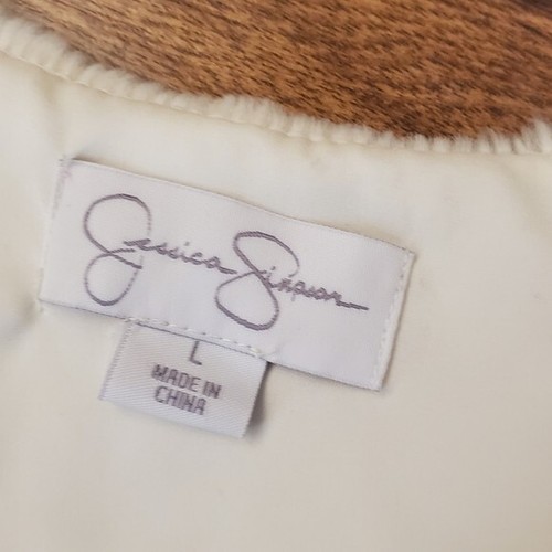 Jessica Simpson Woemen's Large Faux Fur Off White Cropped Jacket - Picture 4 of 6