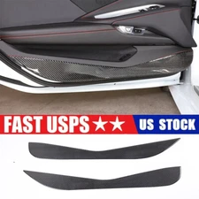 Carbon Fiber Interior Door Panel Trim Anti Kick Sticker For Corvette C8 2020-23