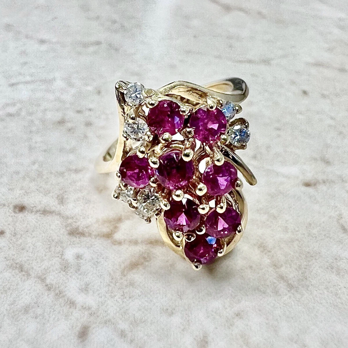 Vintage ruby shop cocktail ring