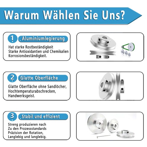 Alu PU Einzelner Rillenriemenscheibe Antriebs Riemenscheibe Ø20-80mm Loch 5-15mm - Bild 4 von 232