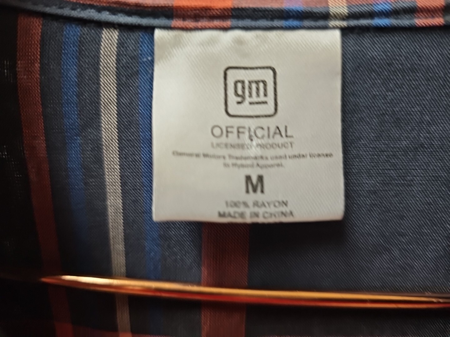 NWT Officially Licensed General Motors Corvette Striped Casual Button Shirt Med