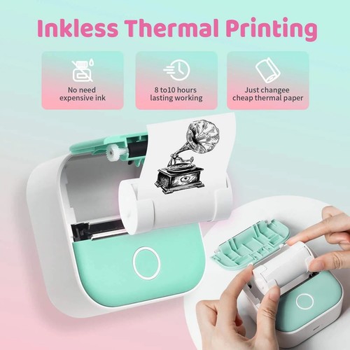 Mini portable thermal label printer home printer for stickers + FREE SHIPPING - Afbeelding 2 van 8