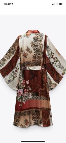 Zara Multi Patchwork Print Flowing Kimono With Full Sleeves BNWT LAST ONE - Picture 4 of 12