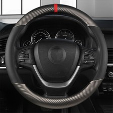Universal Car Steering Wheel Cover 15carbon Fiber Perforated Leather Interior