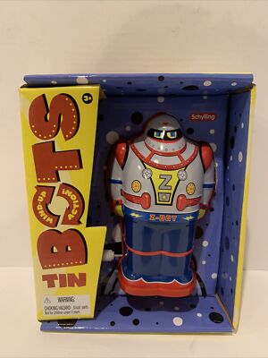 Z-BOT ROBOT SILVER TIN BOT Schylling 2010