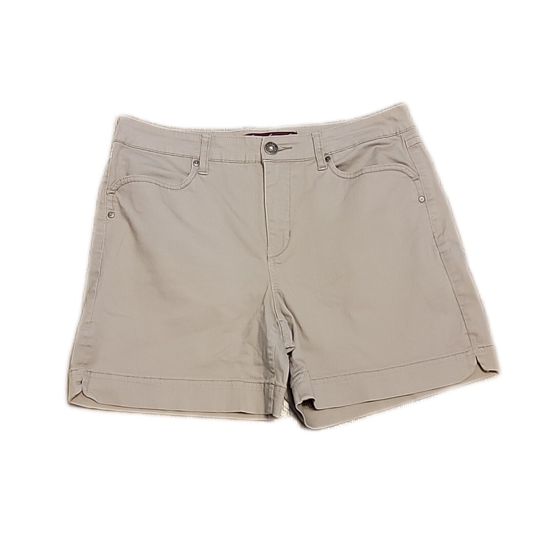 Gloria Vanderbilt Denim Shorts Sz 10 Light Brown Mid Rise
