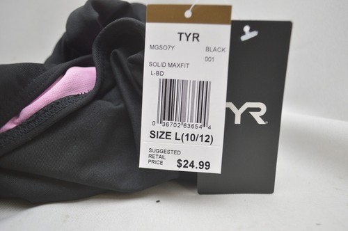 TYR Girls' Standard Durafast Lite Ella Maxfit Swimsuit, Black, Large - Picture 2 of 3