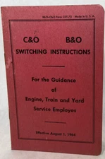 1964 C&O B&O Switching Instructions Guidance Engine Train Yard Service Employees