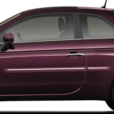 For Fiat 500 2dr 2012-2019 Painted Side Moldings W Chrome Inserts Cf2-fiat12