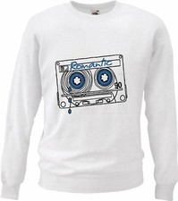 Sweatshirt ROMANTIC MUSIKKASSETTE KASSETTENREKORDER RETRO BANDSALAT TECHNO JAZZ